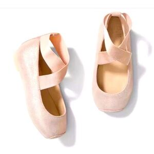 Janie And Jack Shimmer Ballet Flats pink shimmer ballerina shoes Size 5